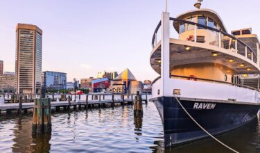 Raven yacht in the Baltimore Inner Harbor.